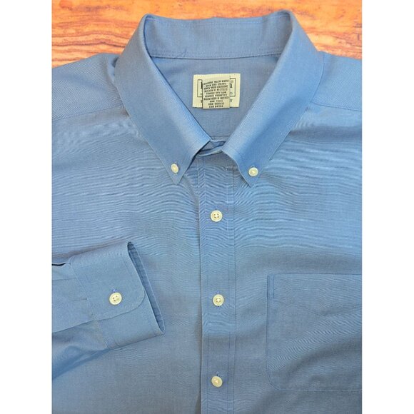 L.L. Bean Mens Traditional Fit Blue Dress Shirt 16-34 Medium - Picture 4 of 6